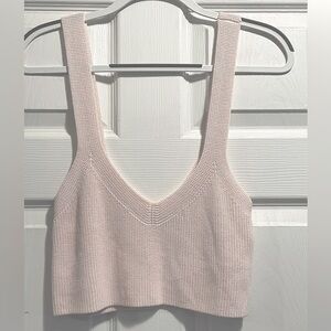 Wilfred Aritzia Mony Knit Crop Top Light Pink Size Medium